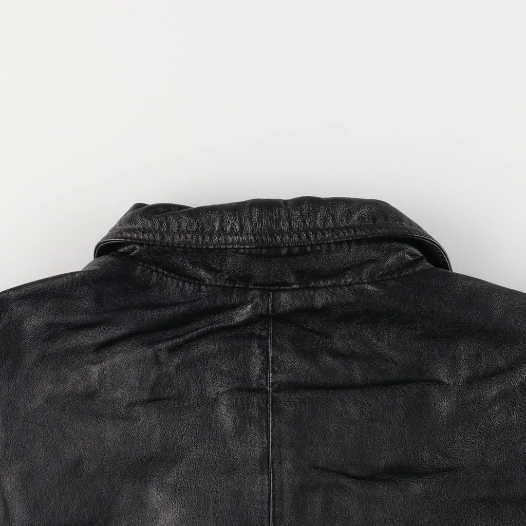JUNCTION WEST padded leather jacket, men's size L genuine leather black type Vintage Second Hand