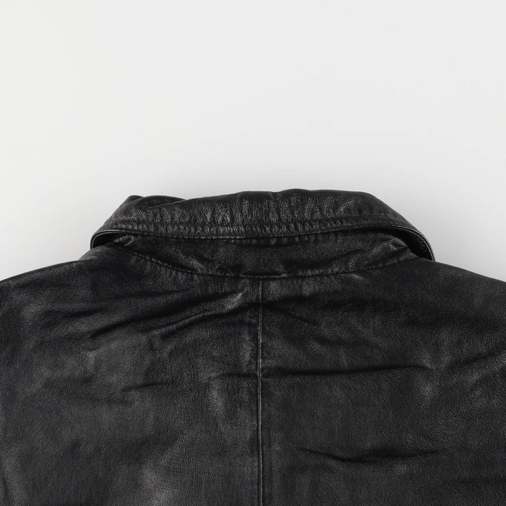 JUNCTION WEST padded leather jacket, men's size L genuine leather black type Vintage Second Hand