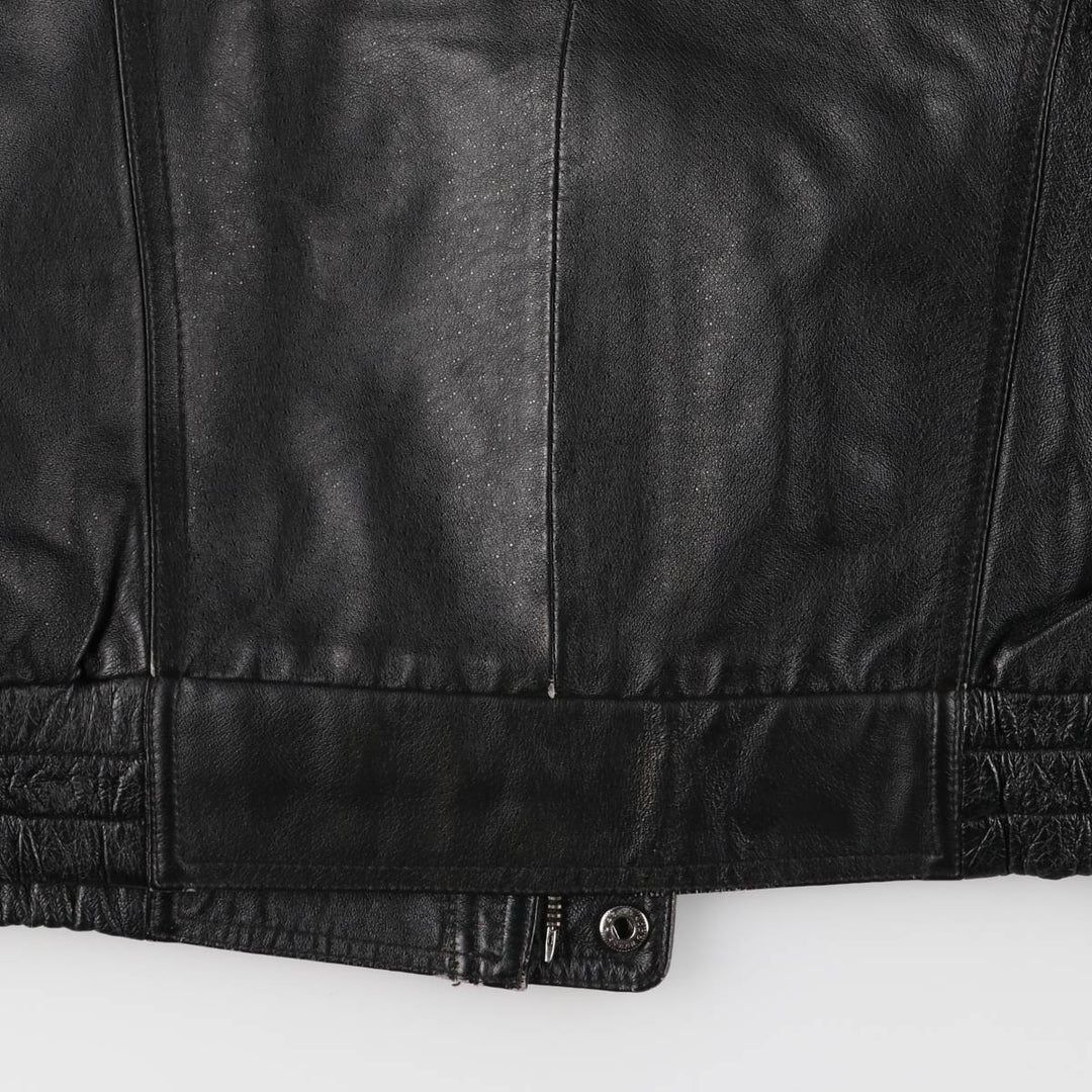 JUNCTION WEST padded leather jacket, men's size L genuine leather black type Vintage Second Hand