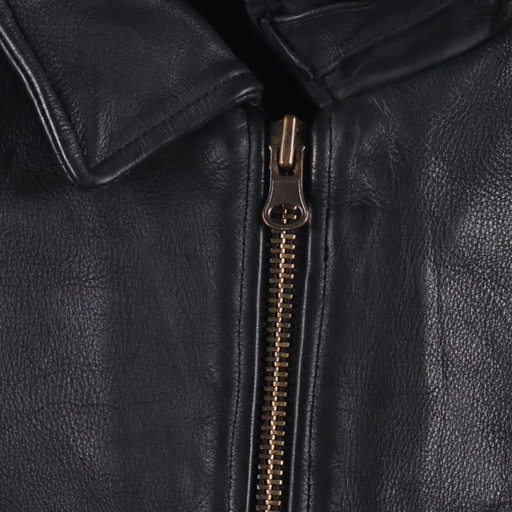 ARTURO padded leather jacket, men's size XL genuine leather black type Vintage Second Hand