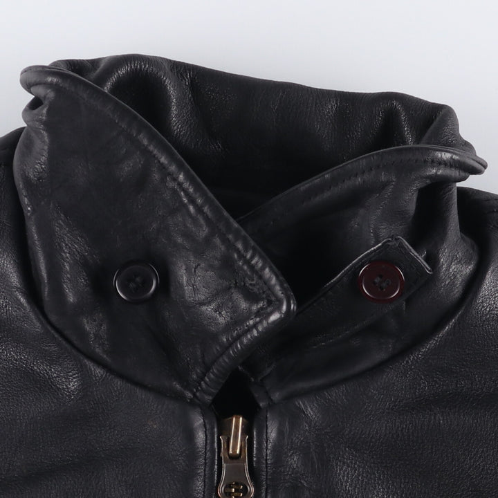 ARTURO padded leather jacket, men's size XL genuine leather black type Vintage Second Hand