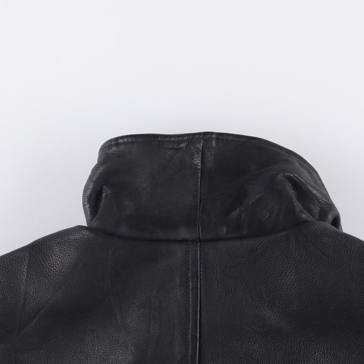 ARTURO padded leather jacket, men's size XL genuine leather black type Vintage Second Hand