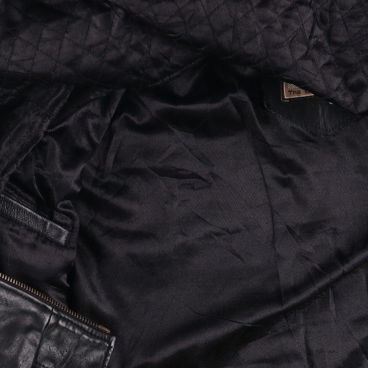 ARTURO padded leather jacket, men's size XL genuine leather black type Vintage Second Hand