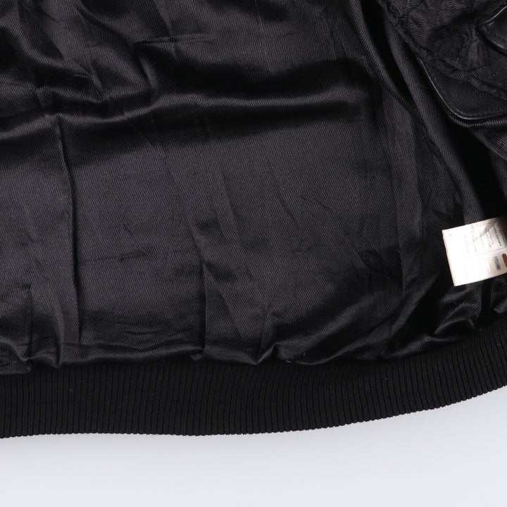 ARTURO padded leather jacket, men's size XL genuine leather black type Vintage Second Hand