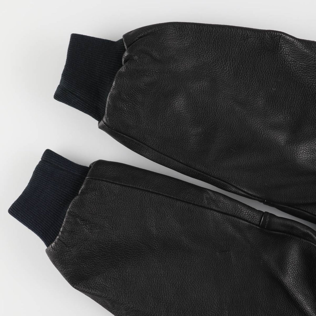 A-2 type padded leather flight jacket, men's size M unclear black type Vintage Second Hand