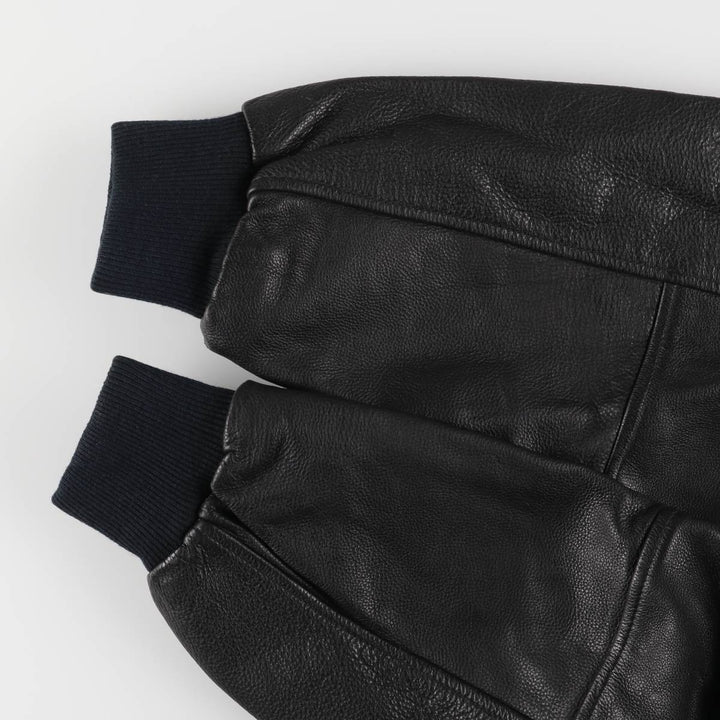 A-2 type padded leather flight jacket, men's size M unclear black type Vintage Second Hand