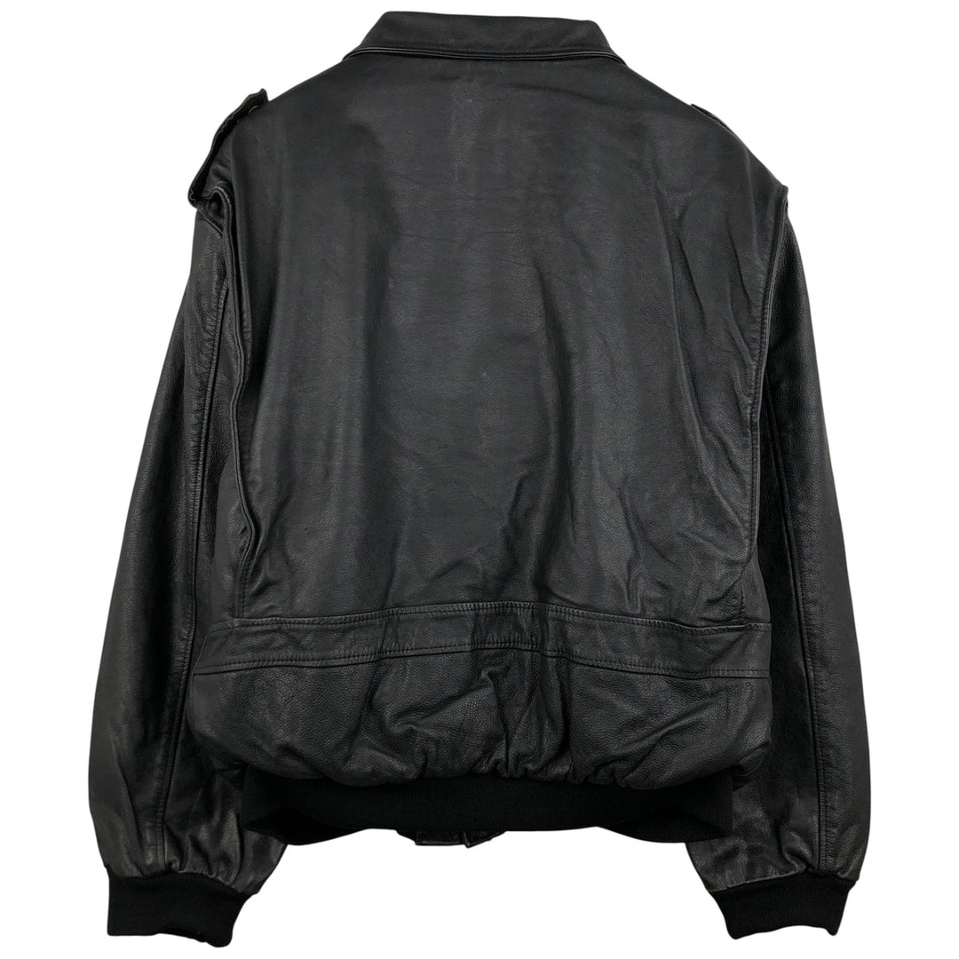 SCHOTT A-2 Leather Flight Jacket, Made in Italy, Men's XXL genuine leather black type Vintage Second Hand