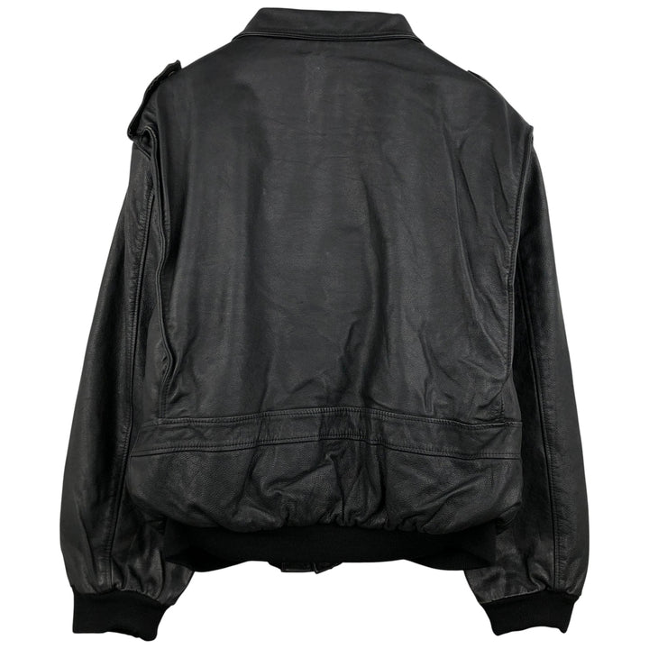 SCHOTT A-2 Leather Flight Jacket, Made in Italy, Men's XXL genuine leather black type Vintage Second Hand
