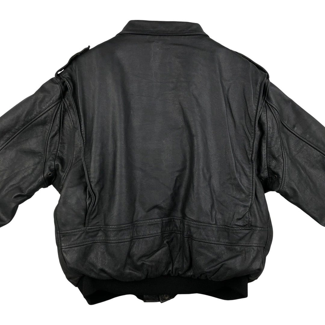 SCHOTT A-2 Leather Flight Jacket, Made in Italy, Men's XXL genuine leather black type Vintage Second Hand