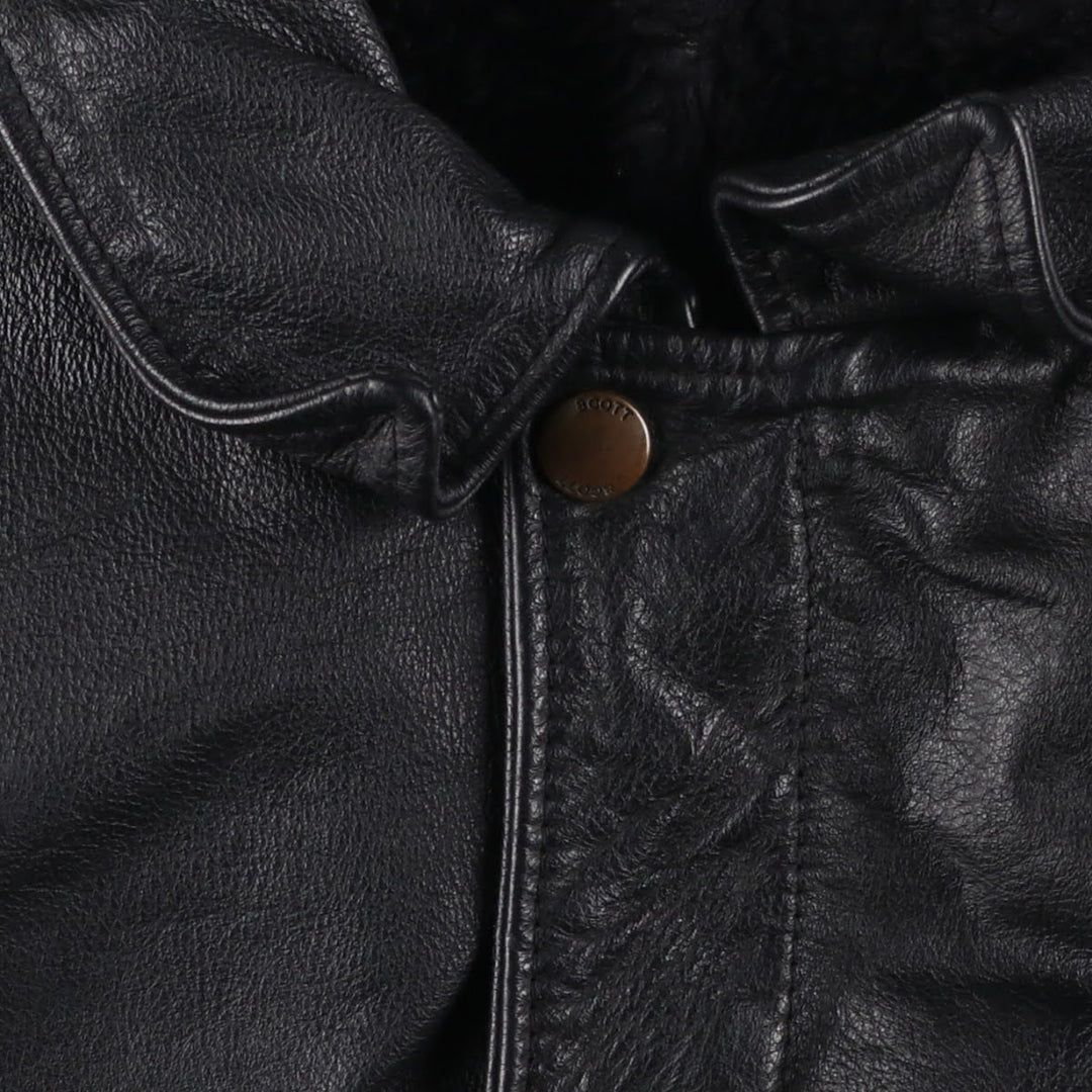 SCHOTT A-2 Leather Flight Jacket, Made in Italy, Men's XXL genuine leather black type Vintage Second Hand