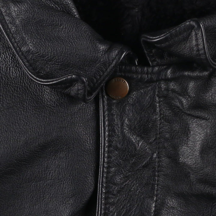 SCHOTT A-2 Leather Flight Jacket, Made in Italy, Men's XXL genuine leather black type Vintage Second Hand