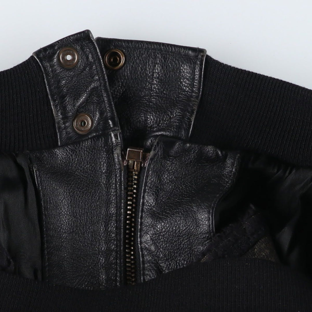 SCHOTT A-2 Leather Flight Jacket, Made in Italy, Men's XXL genuine leather black type Vintage Second Hand
