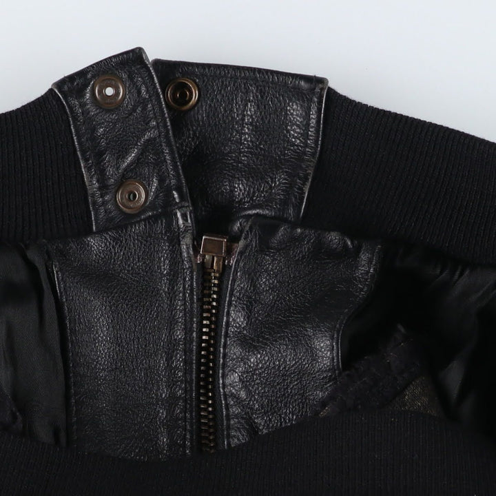 SCHOTT A-2 Leather Flight Jacket, Made in Italy, Men's XXL genuine leather black type Vintage Second Hand