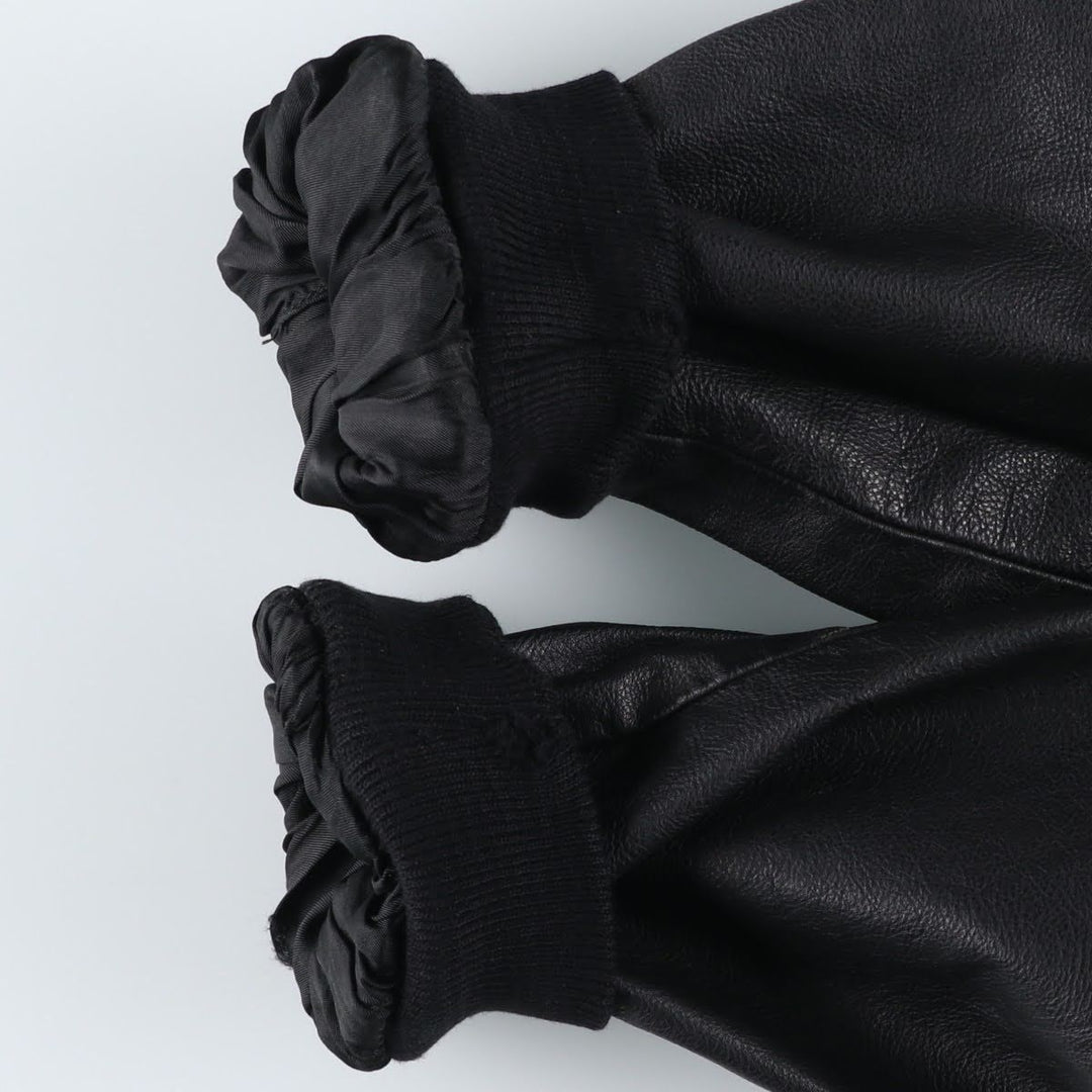 SCHOTT A-2 Leather Flight Jacket, Made in Italy, Men's XXL genuine leather black type Vintage Second Hand