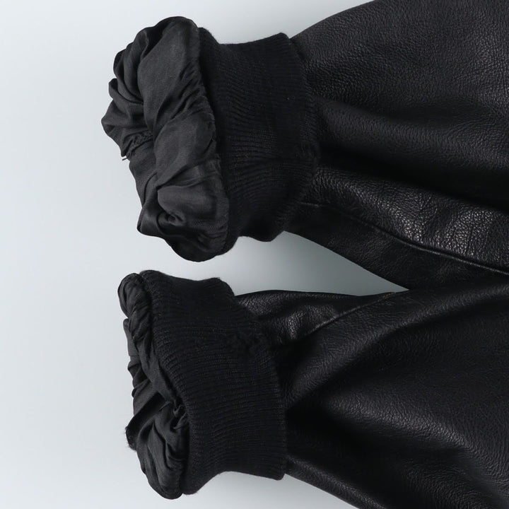SCHOTT A-2 Leather Flight Jacket, Made in Italy, Men's XXL genuine leather black type Vintage Second Hand