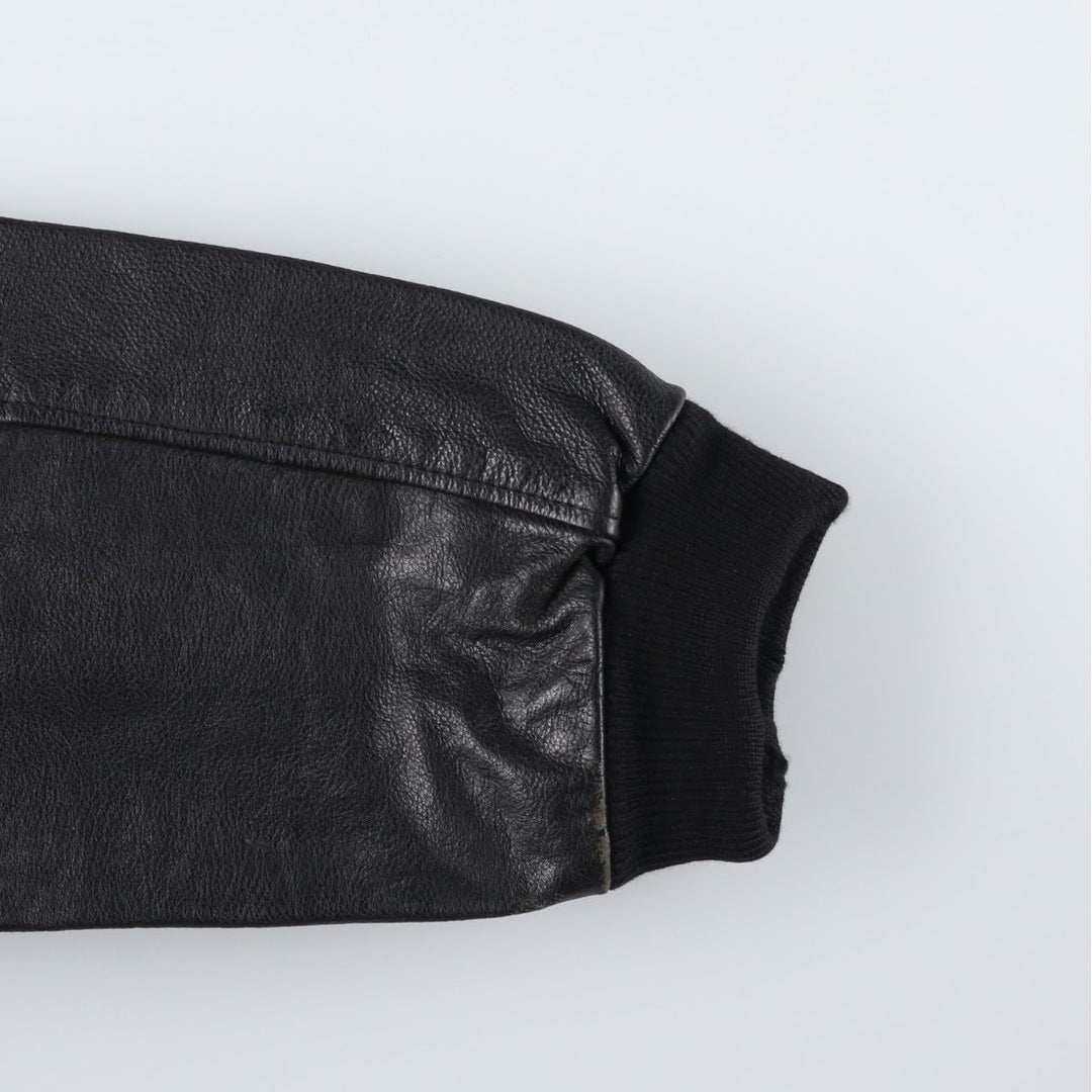 SCHOTT A-2 Leather Flight Jacket, Made in Italy, Men's XXL genuine leather black type Vintage Second Hand