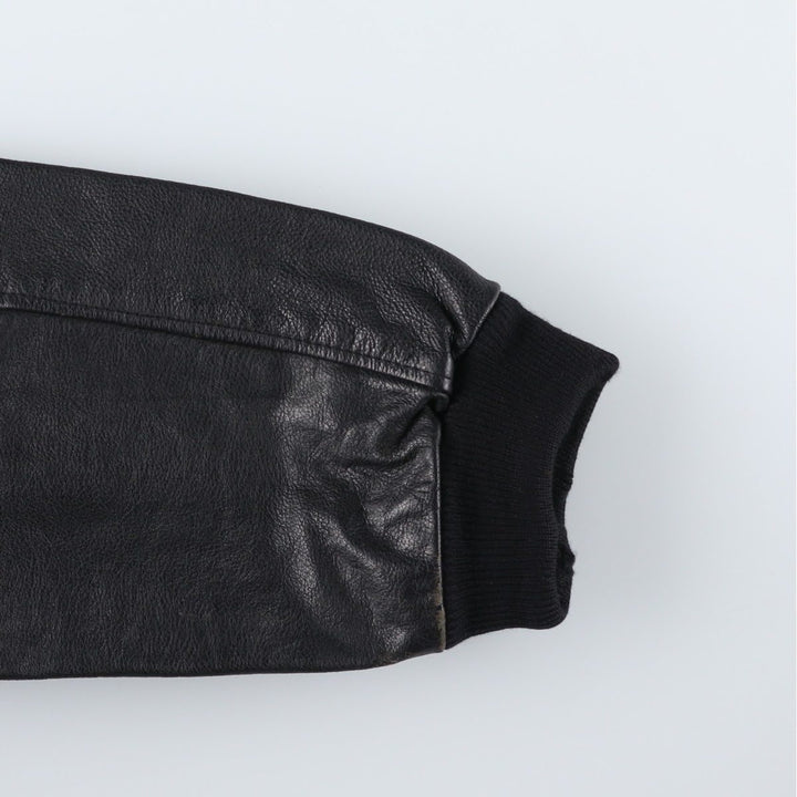 SCHOTT A-2 Leather Flight Jacket, Made in Italy, Men's XXL genuine leather black type Vintage Second Hand