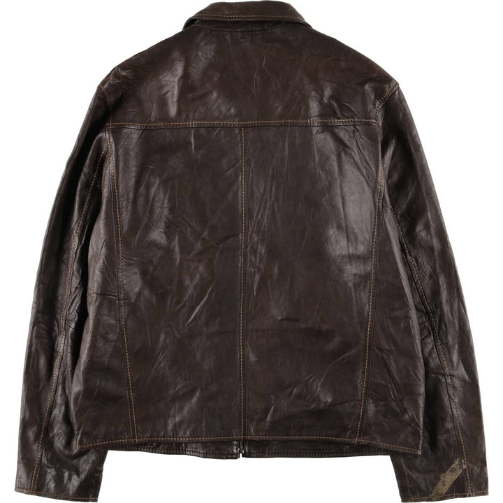 ROBERT COMSTOCK Swing Top Leather Blouson, Men's Size L genuine leather brown type Vintage Second Hand