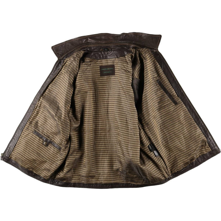 ROBERT COMSTOCK Swing Top Leather Blouson, Men's Size L genuine leather brown type Vintage Second Hand