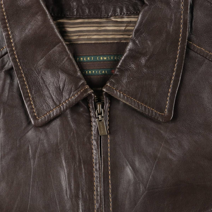 ROBERT COMSTOCK Swing Top Leather Blouson, Men's Size L genuine leather brown type Vintage Second Hand