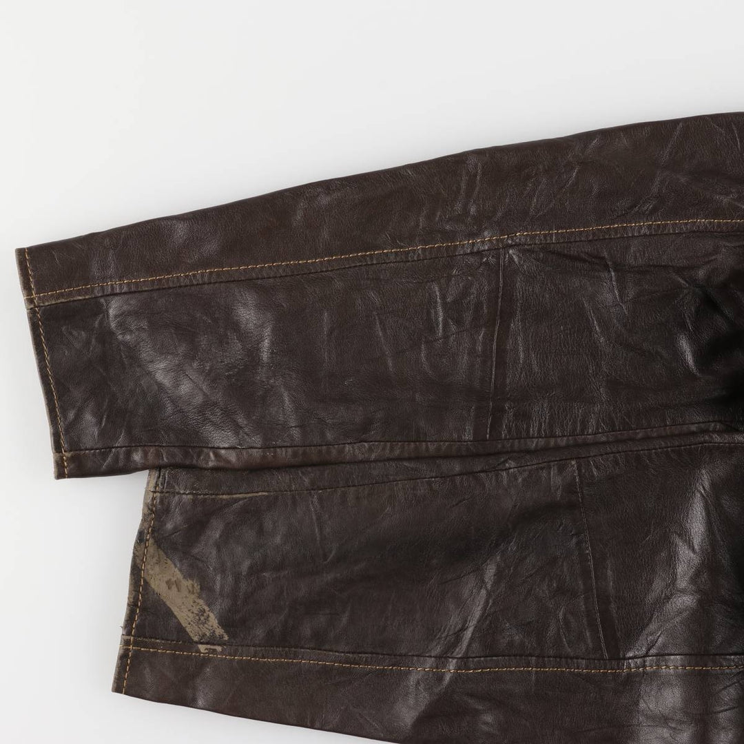 ROBERT COMSTOCK Swing Top Leather Blouson, Men's Size L genuine leather brown type Vintage Second Hand