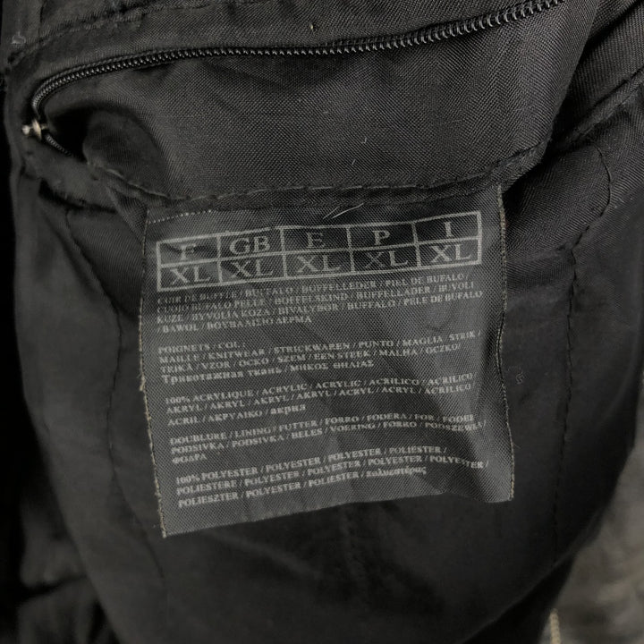 Oakwood Swing Top Padded Leather Blouson, Men's Size XL Genuine Leather Cowhide black type Vintage Second Hand