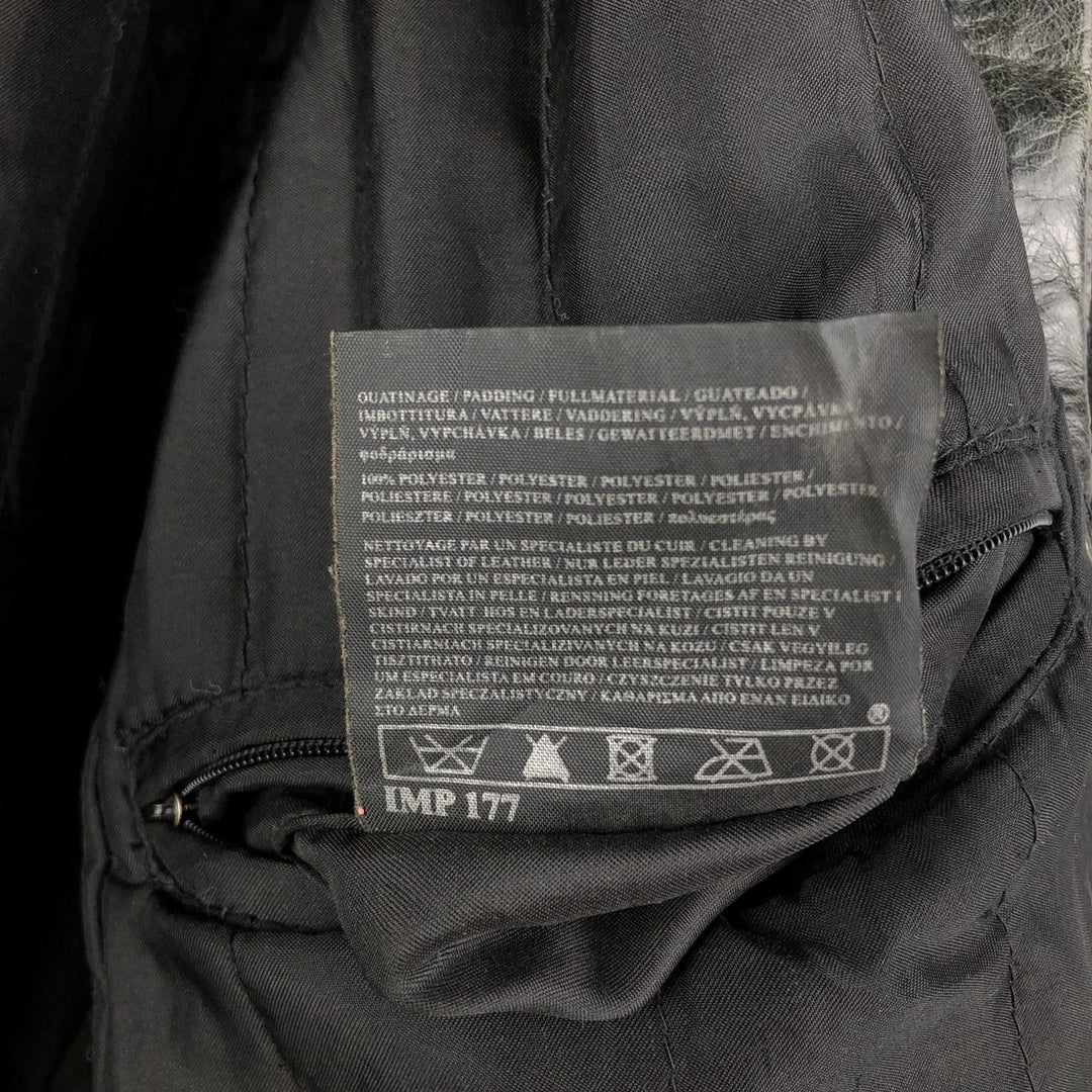 Oakwood Swing Top Padded Leather Blouson, Men's Size XL Genuine Leather Cowhide black type Vintage Second Hand