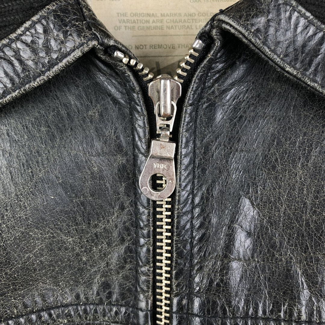 Oakwood Swing Top Padded Leather Blouson, Men's Size XL Genuine Leather Cowhide black type Vintage Second Hand