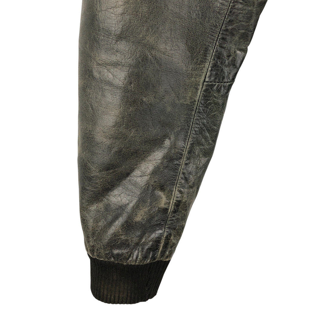 Oakwood Swing Top Padded Leather Blouson, Men's Size XL Genuine Leather Cowhide black type Vintage Second Hand