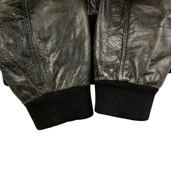 Oakwood Swing Top Padded Leather Blouson, Men's Size XL Genuine Leather Cowhide black type Vintage Second Hand