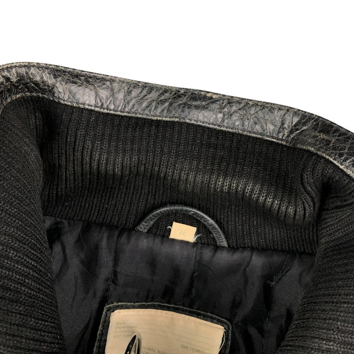 Oakwood Swing Top Padded Leather Blouson, Men's Size XL Genuine Leather Cowhide black type Vintage Second Hand