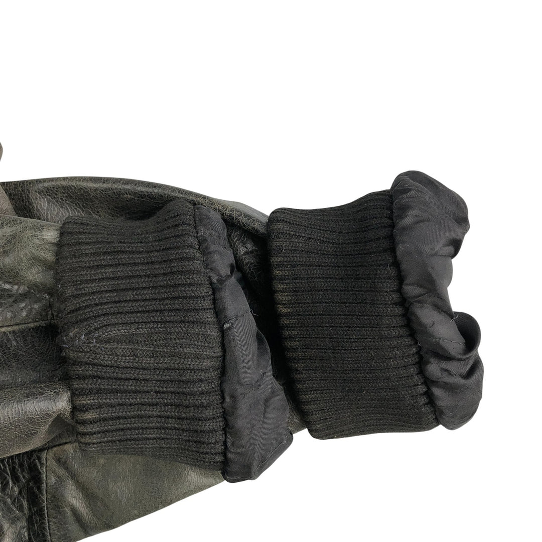 Oakwood Swing Top Padded Leather Blouson, Men's Size XL Genuine Leather Cowhide black type Vintage Second Hand