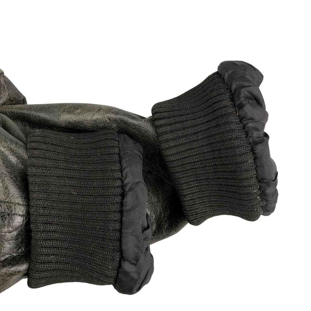 Oakwood Swing Top Padded Leather Blouson, Men's Size XL Genuine Leather Cowhide black type Vintage Second Hand