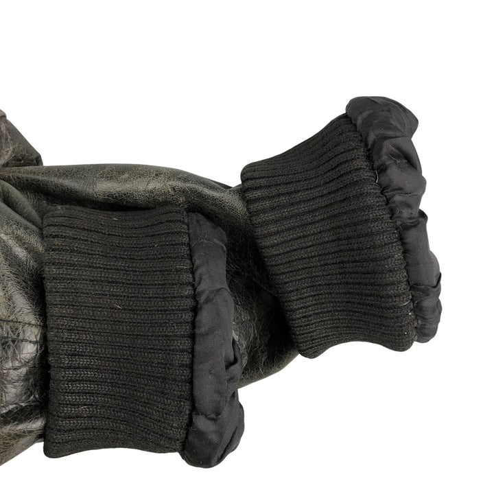 Oakwood Swing Top Padded Leather Blouson, Men's Size XL Genuine Leather Cowhide black type Vintage Second Hand