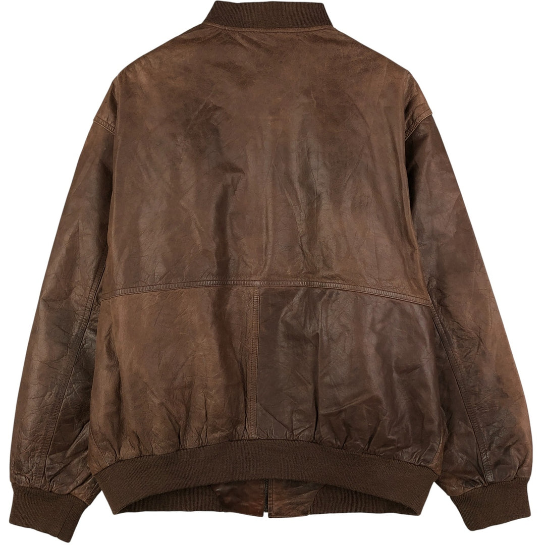 Vintage leather jacket, men's size XL genuine leather brown type Vintage Second Hand