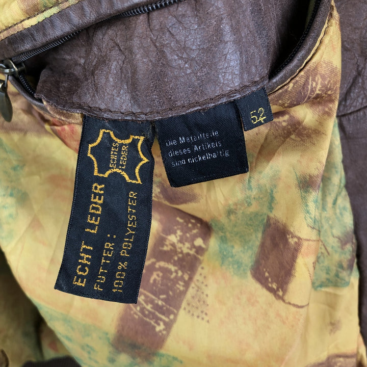 Vintage leather jacket, men's size XL genuine leather brown type Vintage Second Hand