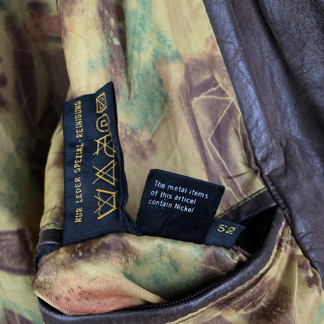 Vintage leather jacket, men's size XL genuine leather brown type Vintage Second Hand