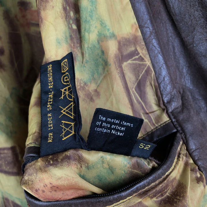 Vintage leather jacket, men's size XL genuine leather brown type Vintage Second Hand