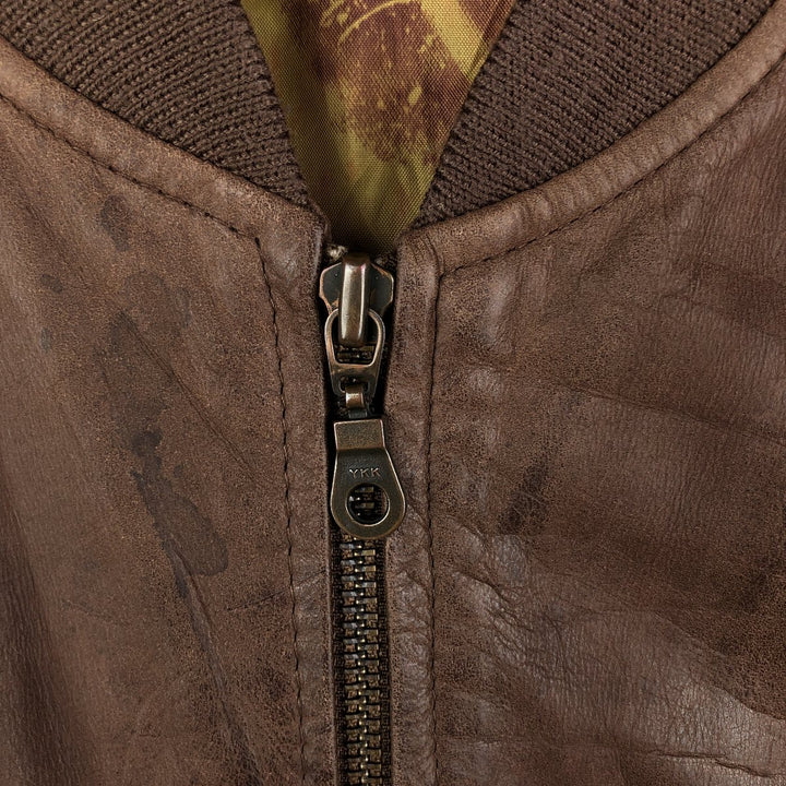 Vintage leather jacket, men's size XL genuine leather brown type Vintage Second Hand