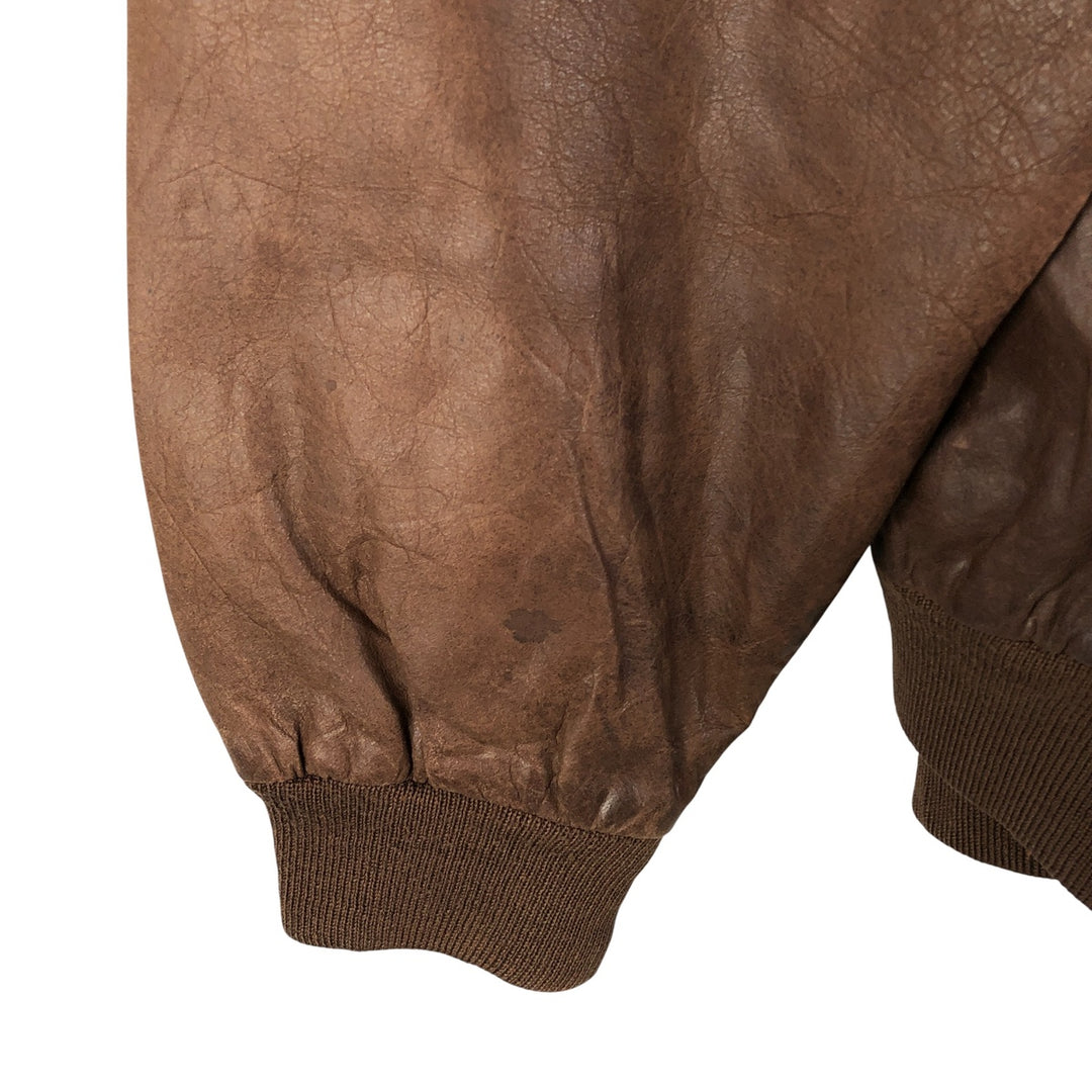 Vintage leather jacket, men's size XL genuine leather brown type Vintage Second Hand