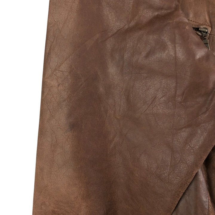 Vintage leather jacket, men's size XL genuine leather brown type Vintage Second Hand