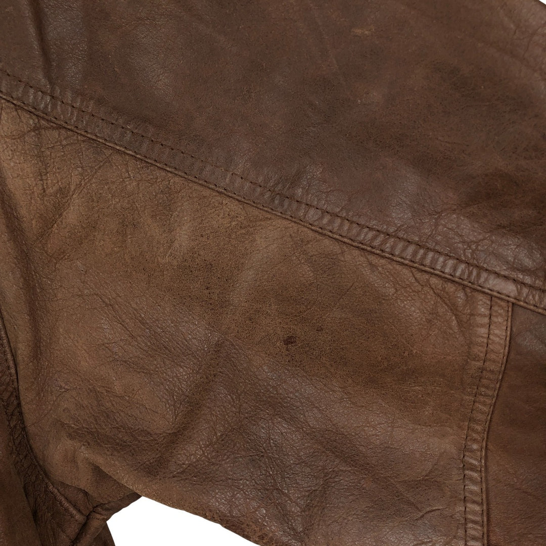 Vintage leather jacket, men's size XL genuine leather brown type Vintage Second Hand