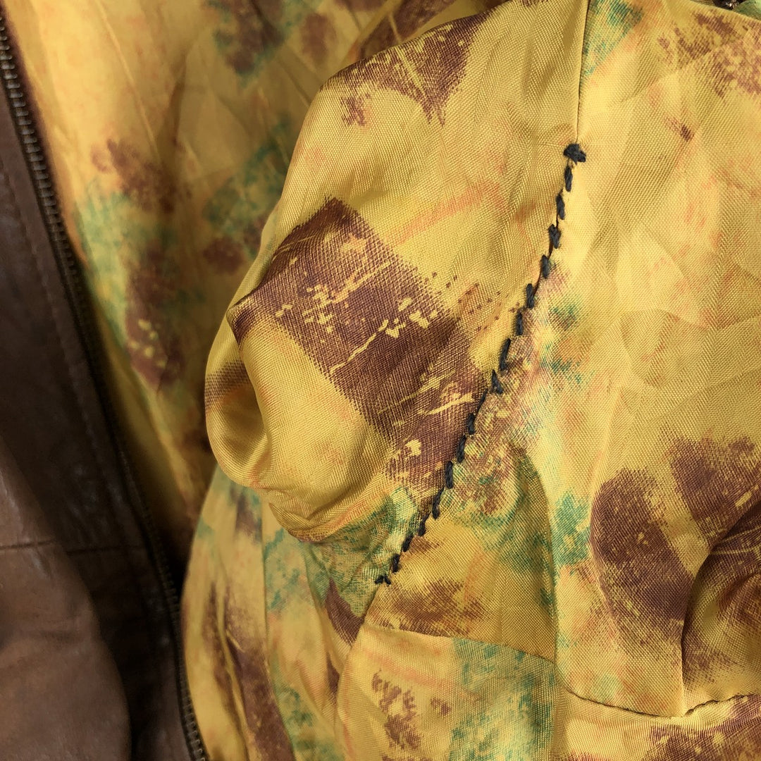 Vintage leather jacket, men's size XL genuine leather brown type Vintage Second Hand