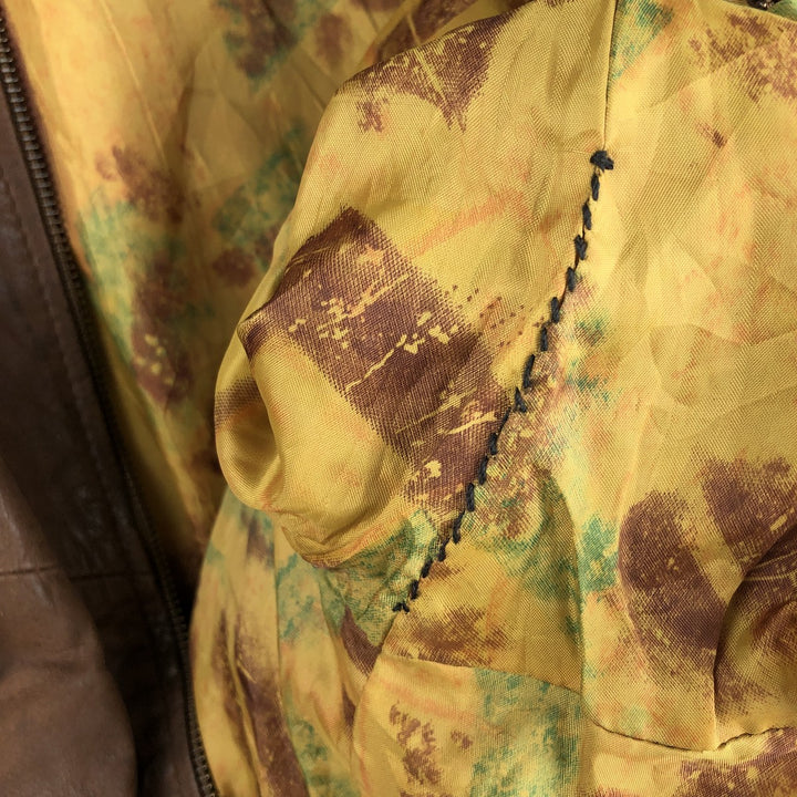 Vintage leather jacket, men's size XL genuine leather brown type Vintage Second Hand