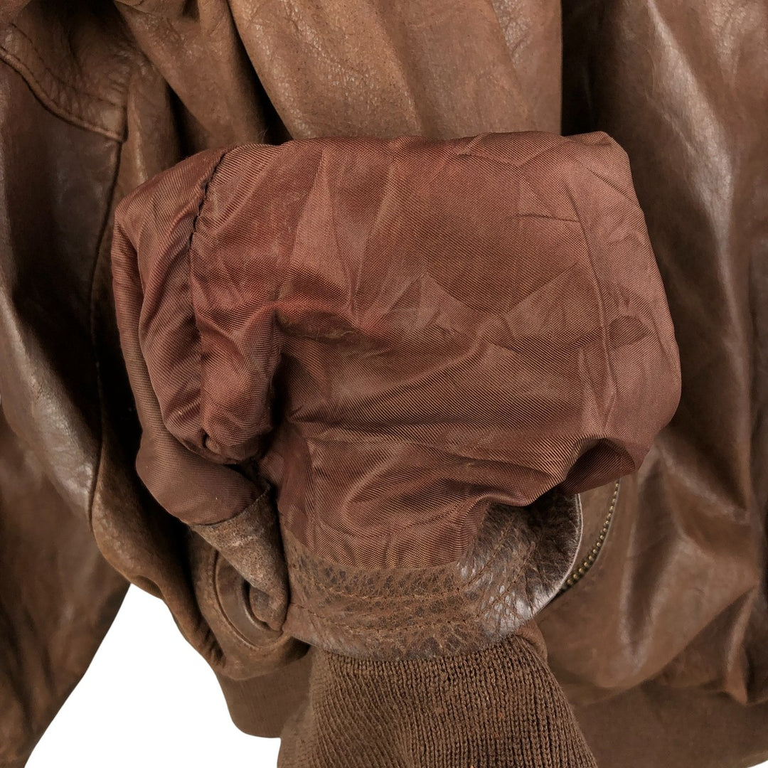 Vintage leather jacket, men's size XL genuine leather brown type Vintage Second Hand