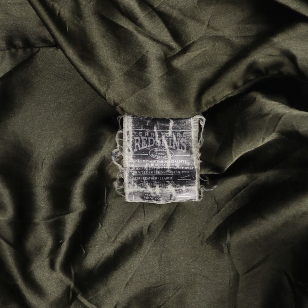 REDSKINS Men's Vintage Leather Flight Jacket, Size L genuine leather black type Vintage Second Hand