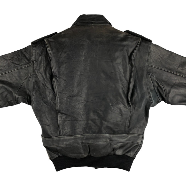 THE PILOT A-2 Leather Flight Jacket, Men's Size Small, Vintage genuine leather black type Vintage Second Hand