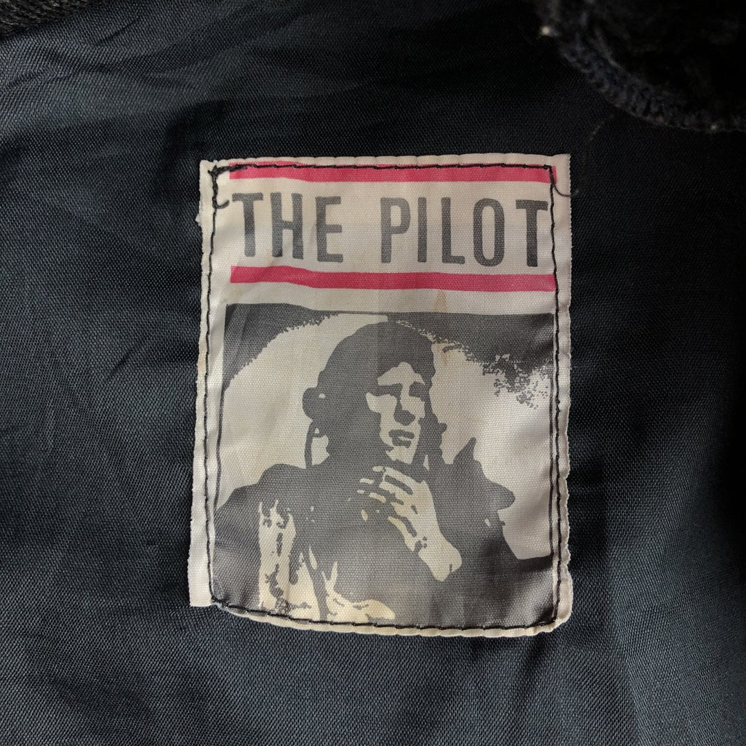 THE PILOT A-2 Leather Flight Jacket, Men's Size Small, Vintage genuine leather black type Vintage Second Hand