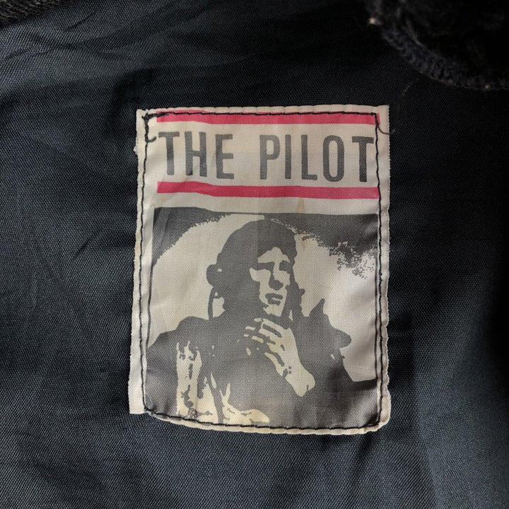 THE PILOT A-2 Leather Flight Jacket, Men's Size Small, Vintage genuine leather black type Vintage Second Hand