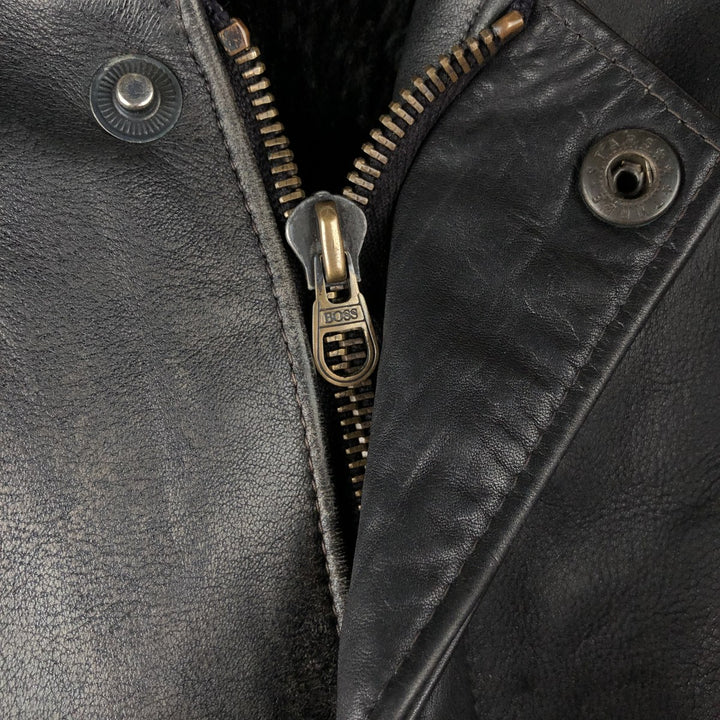 THE PILOT A-2 Leather Flight Jacket, Men's Size Small, Vintage genuine leather black type Vintage Second Hand